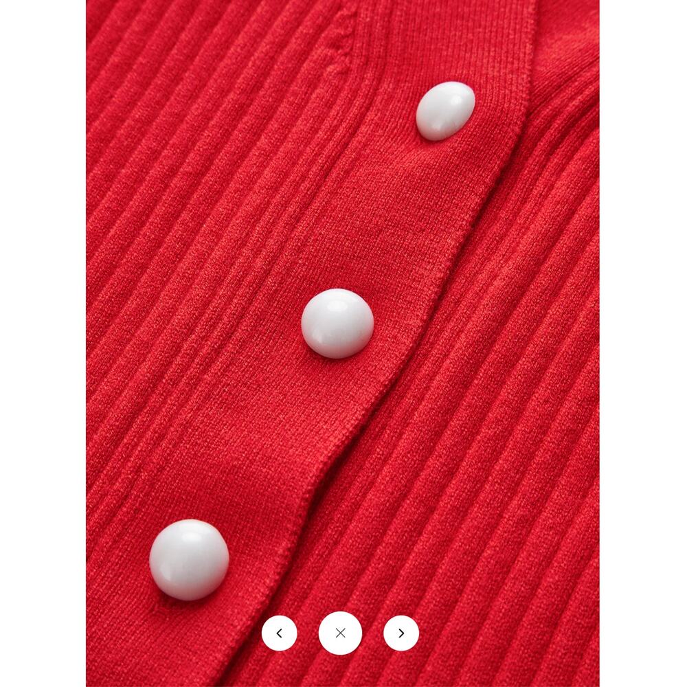 Commense Ruffled Trim Button-Fr Sz M - Picture 4 of 4